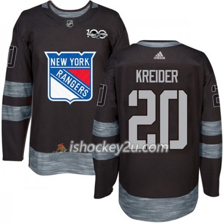 Mænd NHL New York Rangers Trøje Chris Kreider 20 1917-2017 100th Anniversary Adidas Sort Authentic